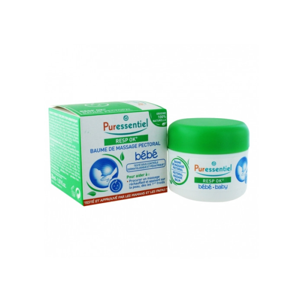 PURESSENTIEL - Respiratoir ok baume de massage pectoral bebe 30ml