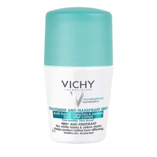 VICHY - Traitement anti transpirant anti traces blanches et jaunes 48 h 50 ml
