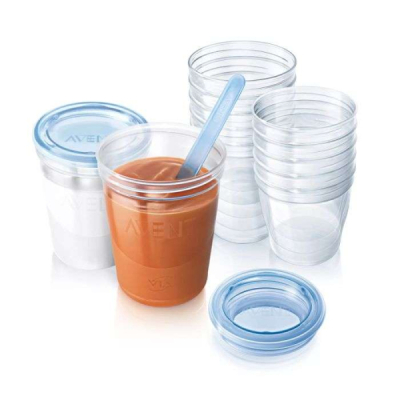 AVENT - Set 10 pots de conservation pour lait maternel 180