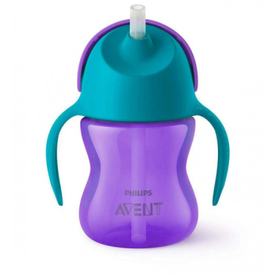 AVENT - Tasses a paille 200 ml / 7oz 9m+ mauve | UNIKA