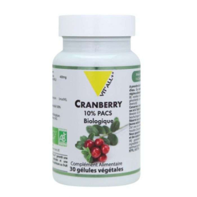 VIT'ALL+ - Cranberry 10% pacs biologique 30 gelules | UNIKA