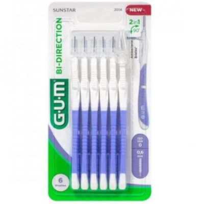 GUM - Manche par 6 unites avec brossette mega micri fine 0.6
