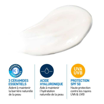 CERAVE - Creme hydratante visage spf 50 52 ml | UNIKA