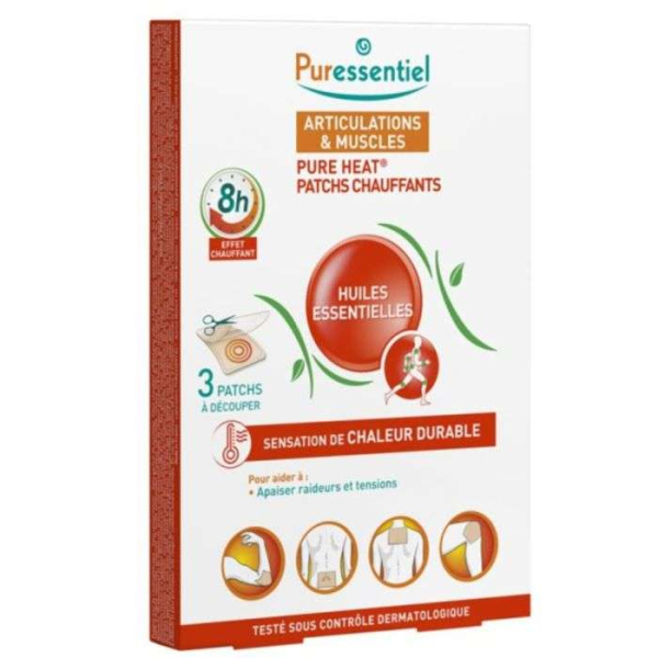 PURESSENTIEL - Muscles et joints huiles essentielles pure heat patchs chauffants