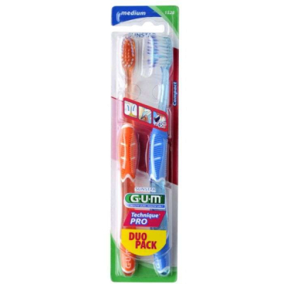 GUM - Duo pack brosse a dents technique pro medium compact