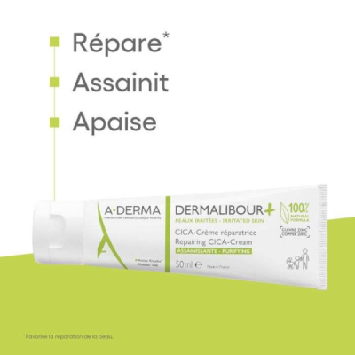 A-DERMA - Dermalibour + cica creme reparatrice 50 ml | UNIKA