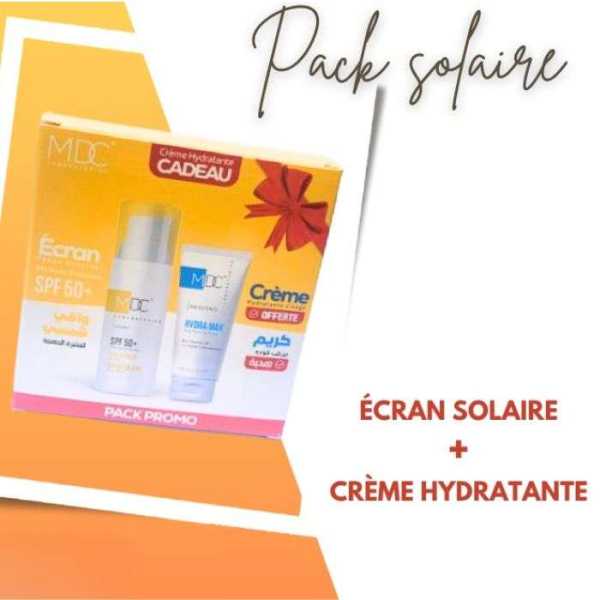 MDC - Pack synergy ecran solaire spf 50+ peaux grasses 50 ml + creme hydratante 30 ml offerte