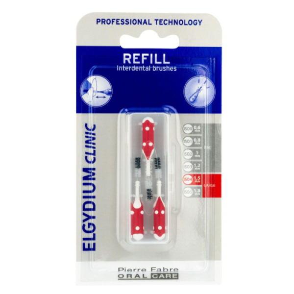 ELGYDIUM - Clinic recharge refill rouge brossettes interdentaires 3/4mm
