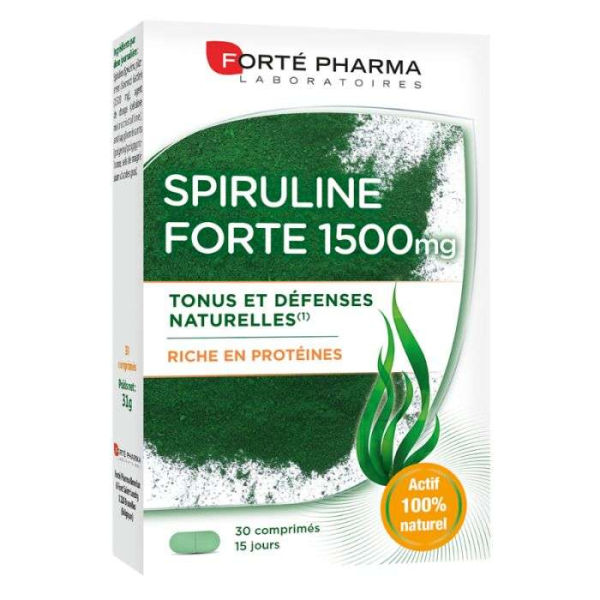 FORTE PHARMA - Spiruline forte 1500 mg riche en proteines 30 comprimes