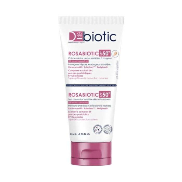 D BIOTIC - Rosabiotic creme solaire peaux sensibles a rougeurs spf50+ teinte clair 75 ml