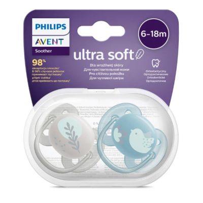 AVENT - Sucette orthodontique ultra soft peau sensible 6 a
