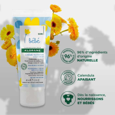 KLORANE - Bebe creme nutritive cold creme 40 ml | UNIKA