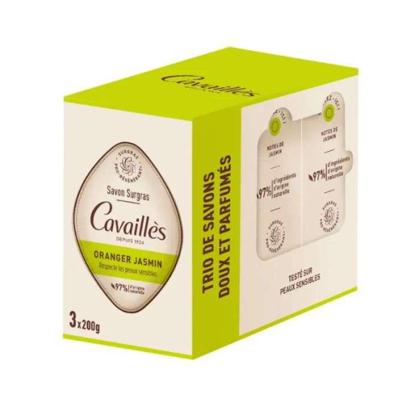 ROGE CAVAILLES - Trio de savons doux et parfumes oranger jasmin 3*200g