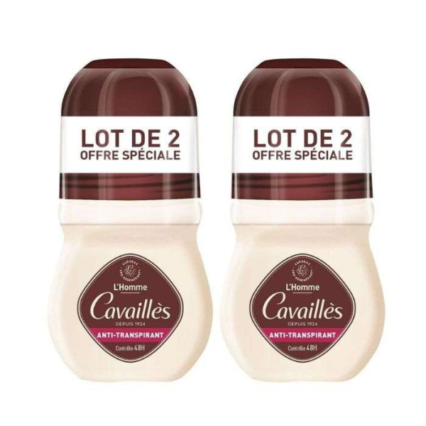 ROGE CAVAILLES - Lot de 2 anti transpirant homme controle 48h 50ml 2eme a -25%