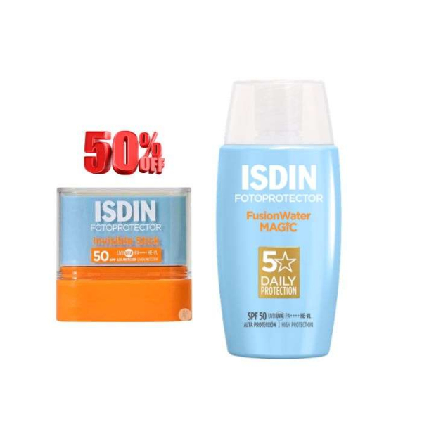 ISDIN - Fotoprotector duo fusion water magic 50ml+ fotoprotector stick invisible 10g