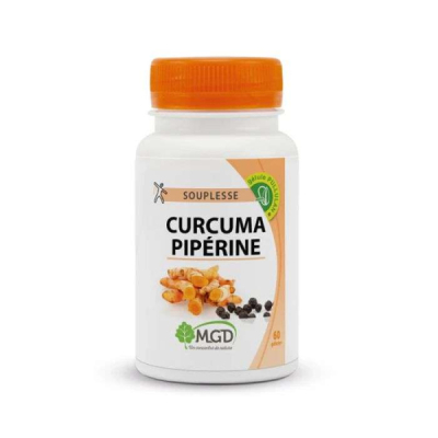MGD NATURE - Curcuma piperine 60 gelules | UNIKA