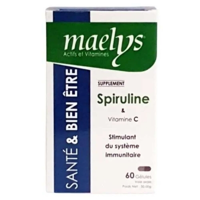 Maelys Spiruline et Vitamine C - 60 Gélules | UNIKA