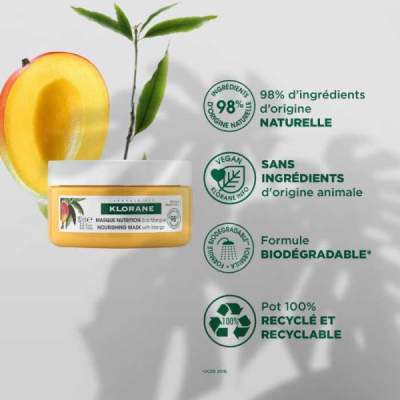 KLORANE - Beurre de mangue masque reparateur nutrition