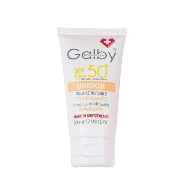 Galby Uniskin Crème Solaire Invisible Éclaircissante SPF50+ 50 ml