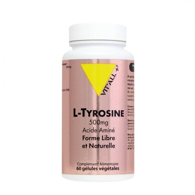 Vitall+ L-Tyrosine 500mg - 60 gélules végétales | UNIKA