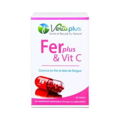 Vertu Plus Fer et Vitamine C - 30 Gélules | UNIKA