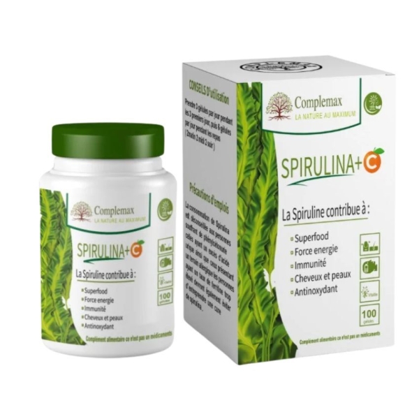 Complemax Spiruline et Vitamine C – 400 mg, 120 Gélules