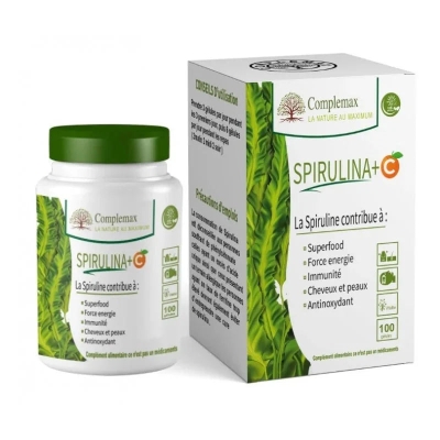 Complemax Spirulina + Vitamine C 400mg, 120 gélules | UNIKA