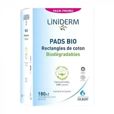 Liniderm Pads Bio, Lot de 2 x 180 Cotons | UNIKA
