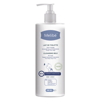 Melibé Bébé Lait de Toilette Amande Douce | UNIKA