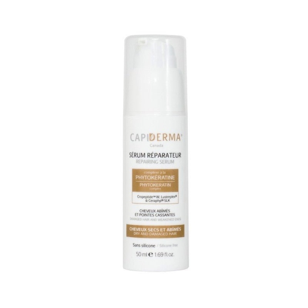 Capiderma Sérum Réparateur Cheveux Abîmés et Pointes Cassantes 50ml
