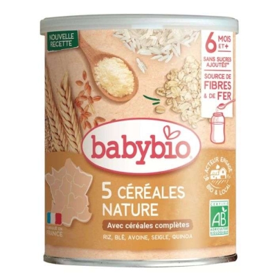 Céréales 5 Grains Bio Bébé 6 Mois+ - Babybio | UNIKA
