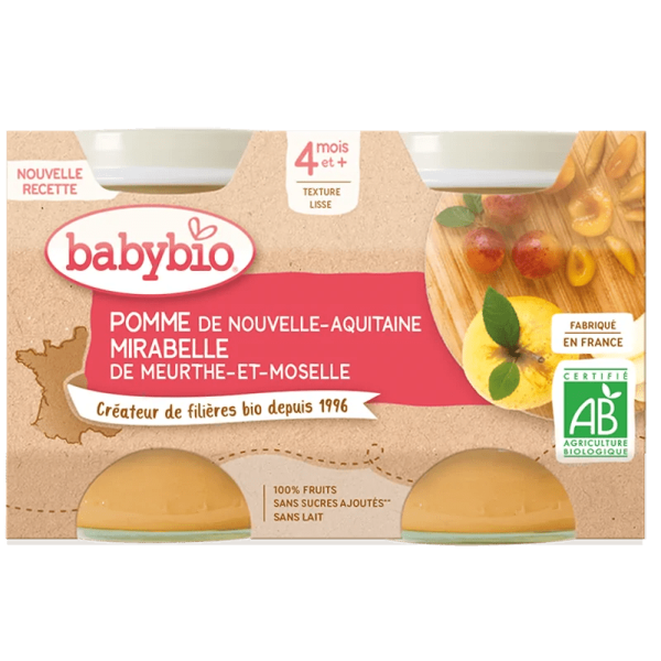 Babybio Petit Pot Bio Pomme & Mirabelle
