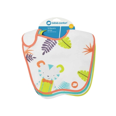 Bébé Confort Bavoirs Éponge Jungle Vibes x5 | UNIKA
