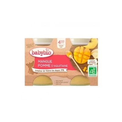Babybio Purée Mangue et Pomme Bio 2 x 130 g | UNIKA