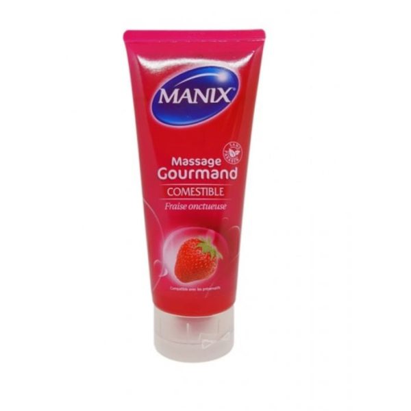 MANIX - Massage gourmand comestible fraise onctueuse 200 ml