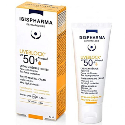ISISPHARMA - Uveblock spf 50+ creme minerale teintee peaux