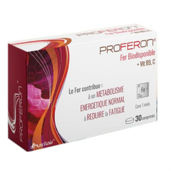 NUTRIMAX - Proferon fer biodisponible acide folique, vitamine c 30 comprimés