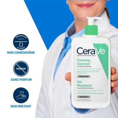 CERAVE - Gel moussant peaux normales a grasses 473 ml