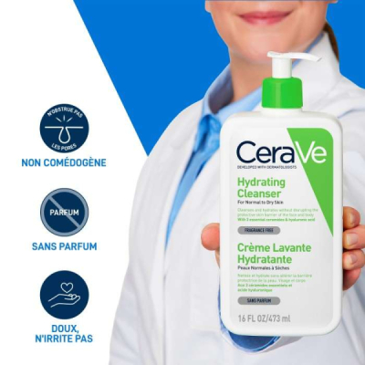 CERAVE - Creme lavante hydratante 473 ml | UNIKA