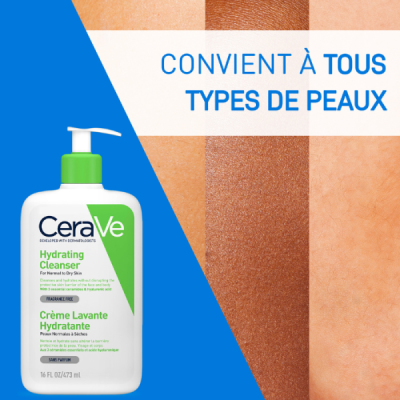 CERAVE - Creme lavante hydratante 473 ml | UNIKA