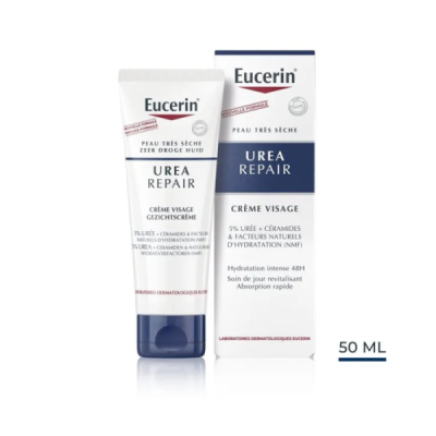 EUCERIN - Urea repair creme visage peau seche 5 % d'uree 50